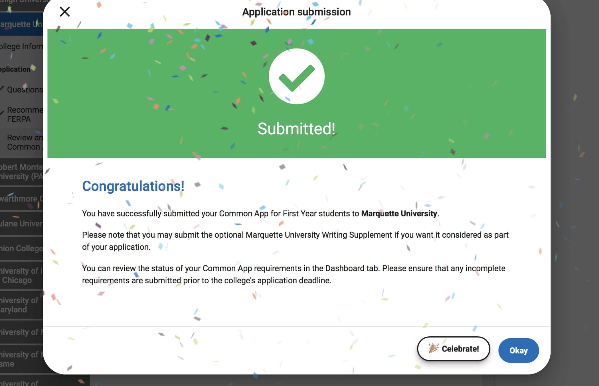 Common App screenshot