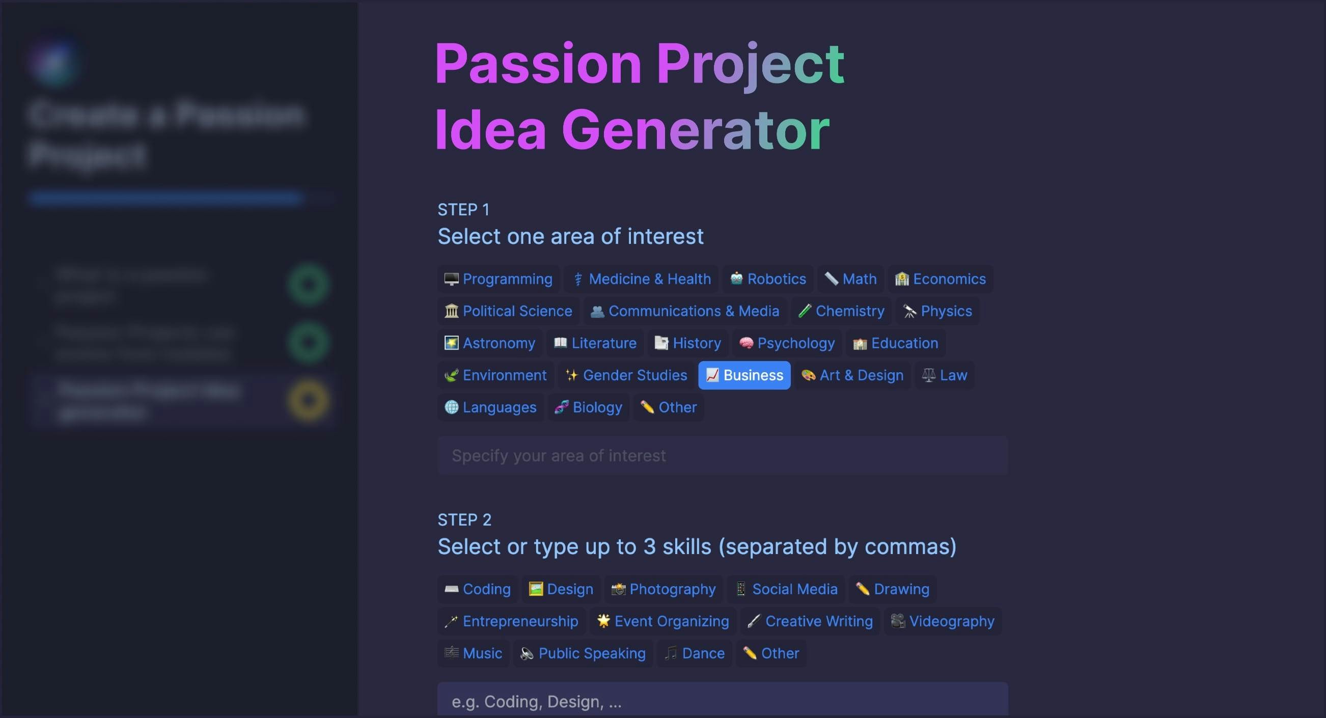 Passion Project Ideas