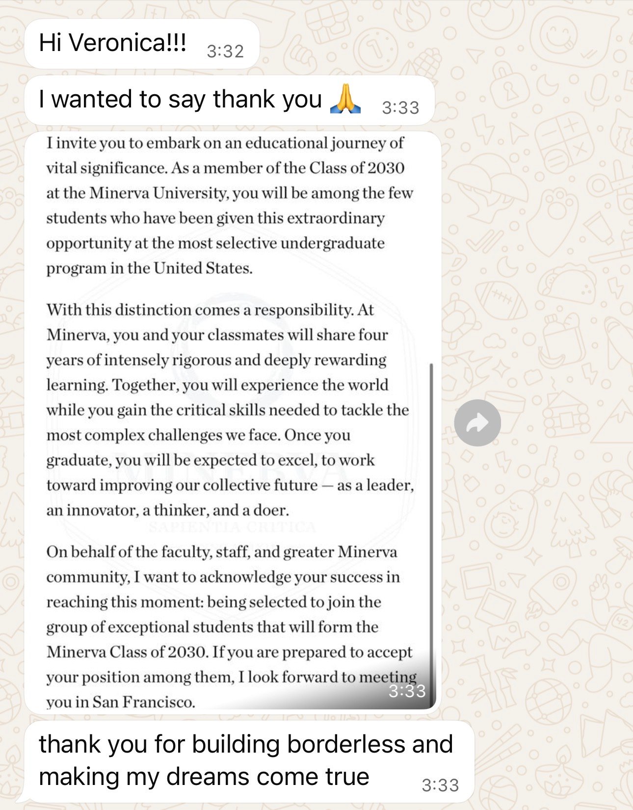 Tigran's acceptance